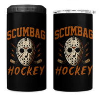 Scumbag Hockey Goalie Mask Distressed Sports Graphic 4 in 1 Can Cooler Tumbler