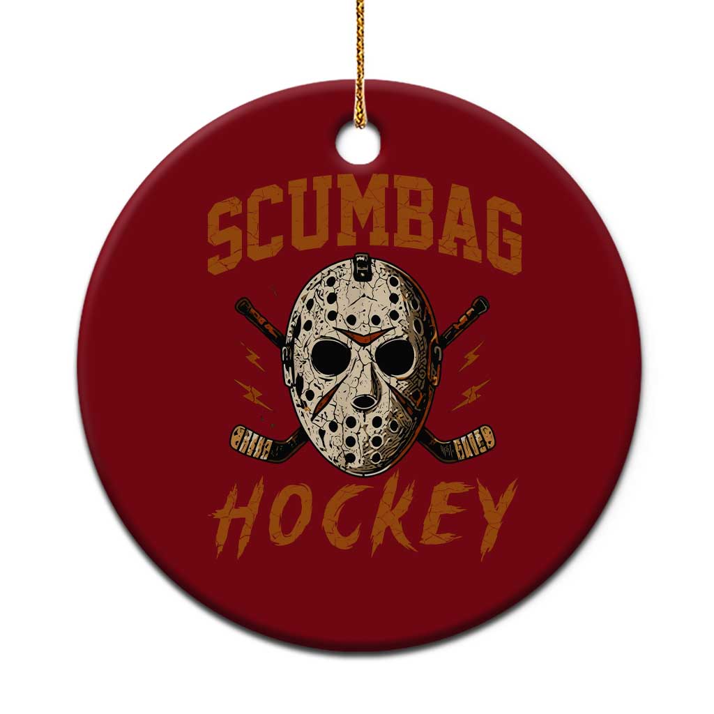 Scumbag Hockey Goalie Mask Distressed Sports Graphic Ceramic Ornament