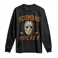 Scumbag Hockey Goalie Mask Distressed Sports Graphic Long Sleeve Shirt