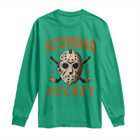 Scumbag Hockey Goalie Mask Distressed Sports Graphic Long Sleeve Shirt