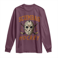 Scumbag Hockey Goalie Mask Distressed Sports Graphic Long Sleeve Shirt