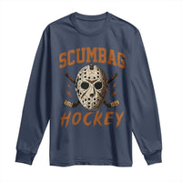 Scumbag Hockey Goalie Mask Distressed Sports Graphic Long Sleeve Shirt
