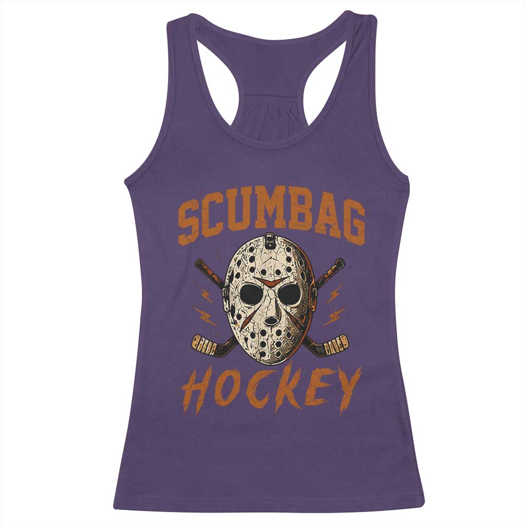 Scumbag Hockey Goalie Mask Distressed Sports Graphic Racerback Tank Top