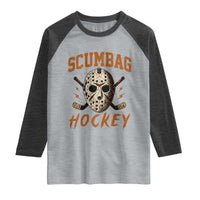 Scumbag Hockey Goalie Mask Distressed Sports Graphic Raglan Shirt