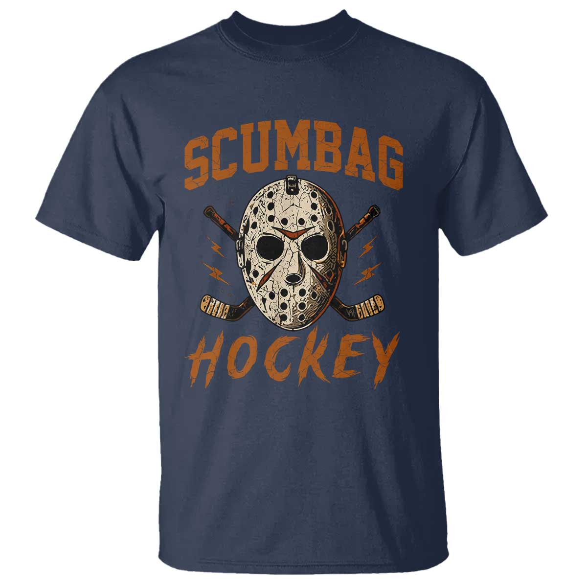 Scumbag Hockey Goalie Mask Distressed Sports Graphic T Shirt