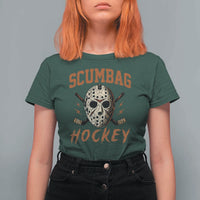 Scumbag Hockey Goalie Mask Distressed Sports Graphic T Shirt For Women