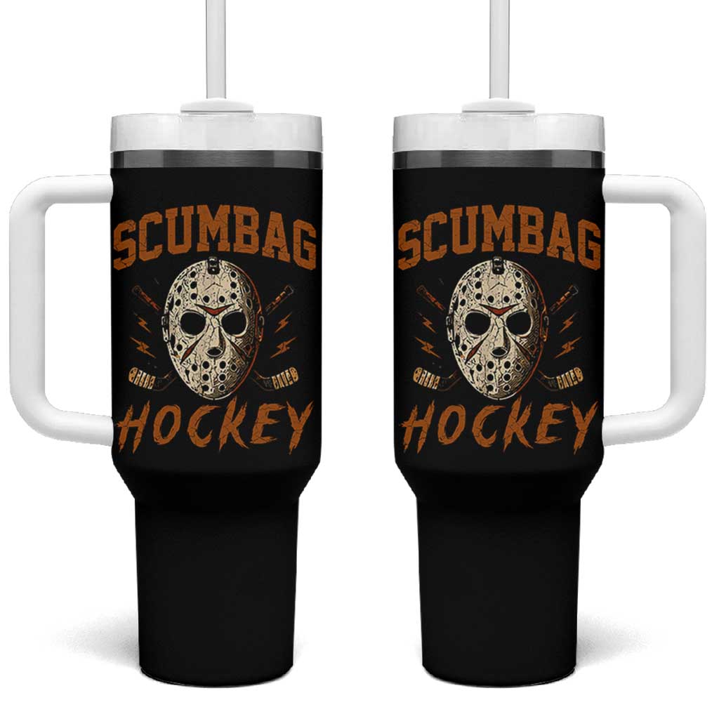 Scumbag Hockey Goalie Mask Distressed Sports Graphic Tumbler With Handle