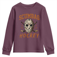 Scumbag Hockey Goalie Mask Distressed Sports Graphic Youth Sweatshirt