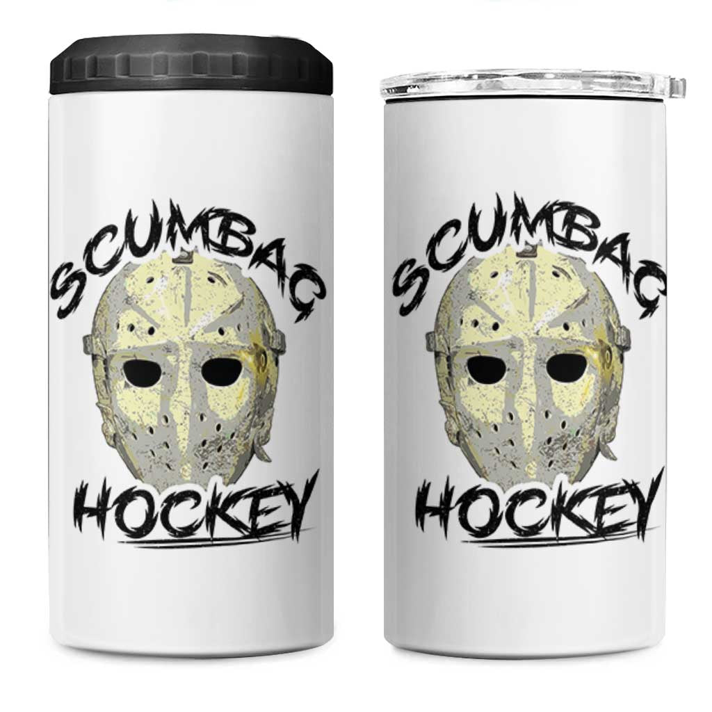Scumbag Hockey Goalie Mask Vintage Graphic 4 in 1 Can Cooler Tumbler