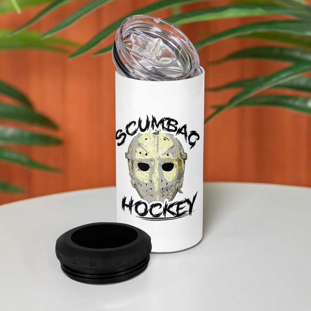 Scumbag Hockey Goalie Mask Vintage Graphic 4 in 1 Can Cooler Tumbler