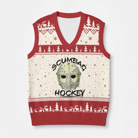 Scumbag Hockey Goalie Mask Vintage Graphic V-Neck Knit Sweater Vest