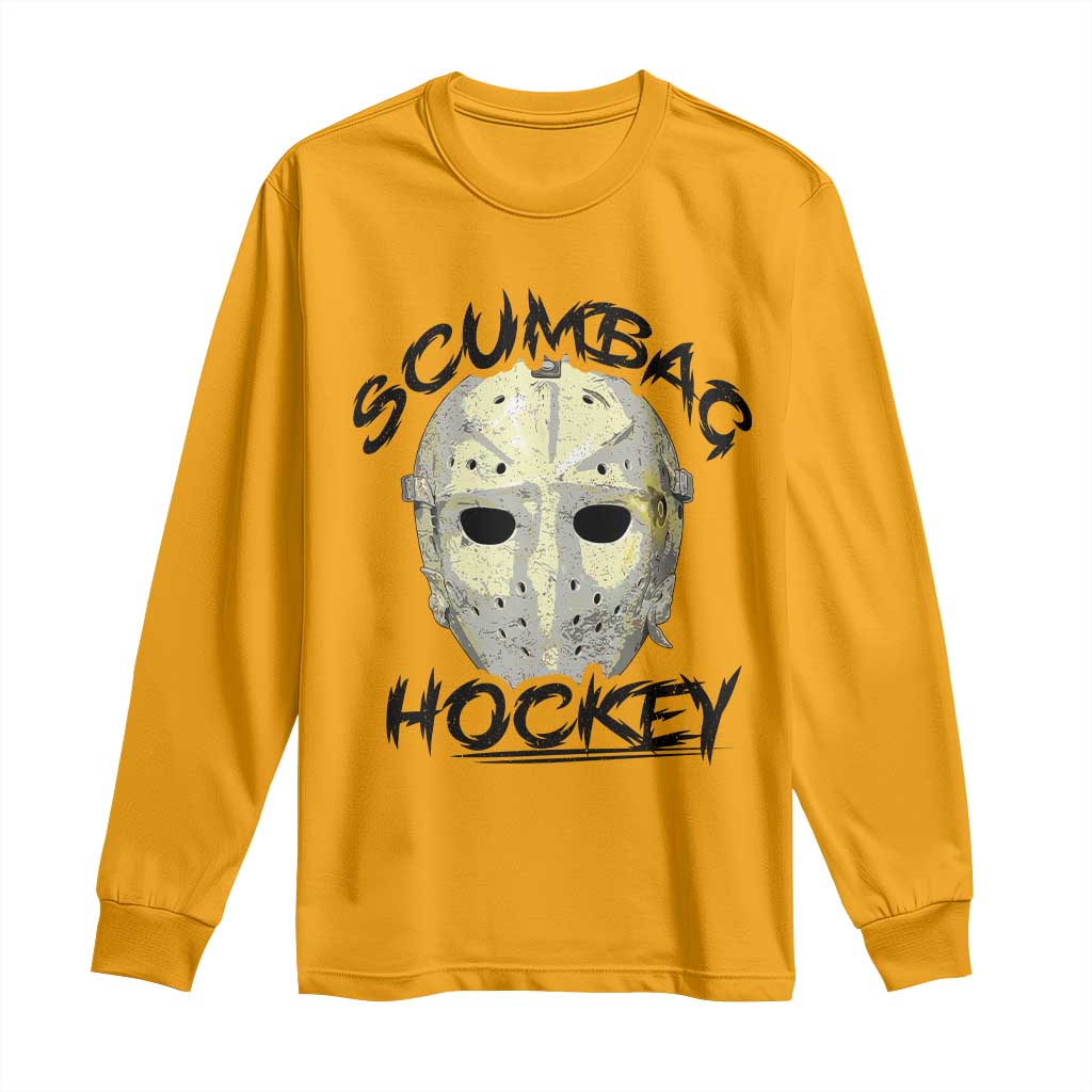 Scumbag Hockey Goalie Mask Vintage Graphic Long Sleeve Shirt
