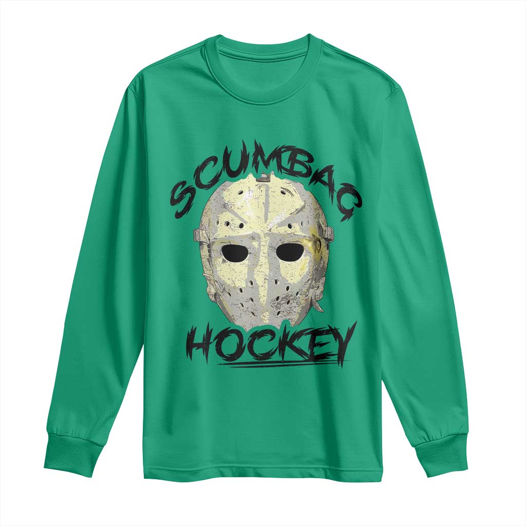Scumbag Hockey Goalie Mask Vintage Graphic Long Sleeve Shirt