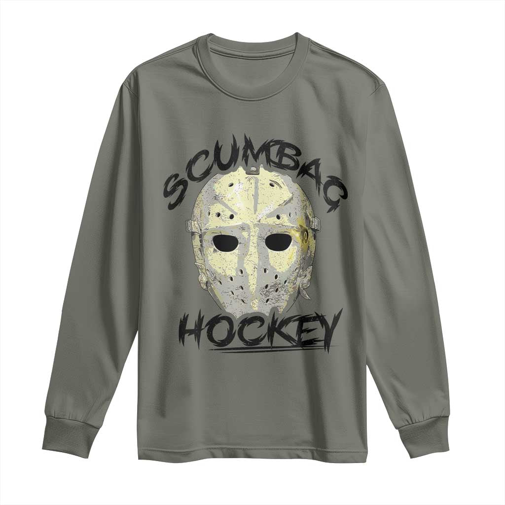 Scumbag Hockey Goalie Mask Vintage Graphic Long Sleeve Shirt