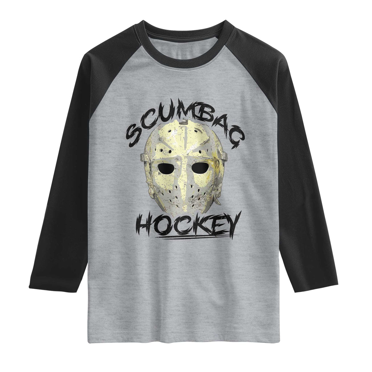 Scumbag Hockey Goalie Mask Vintage Graphic Raglan Shirt