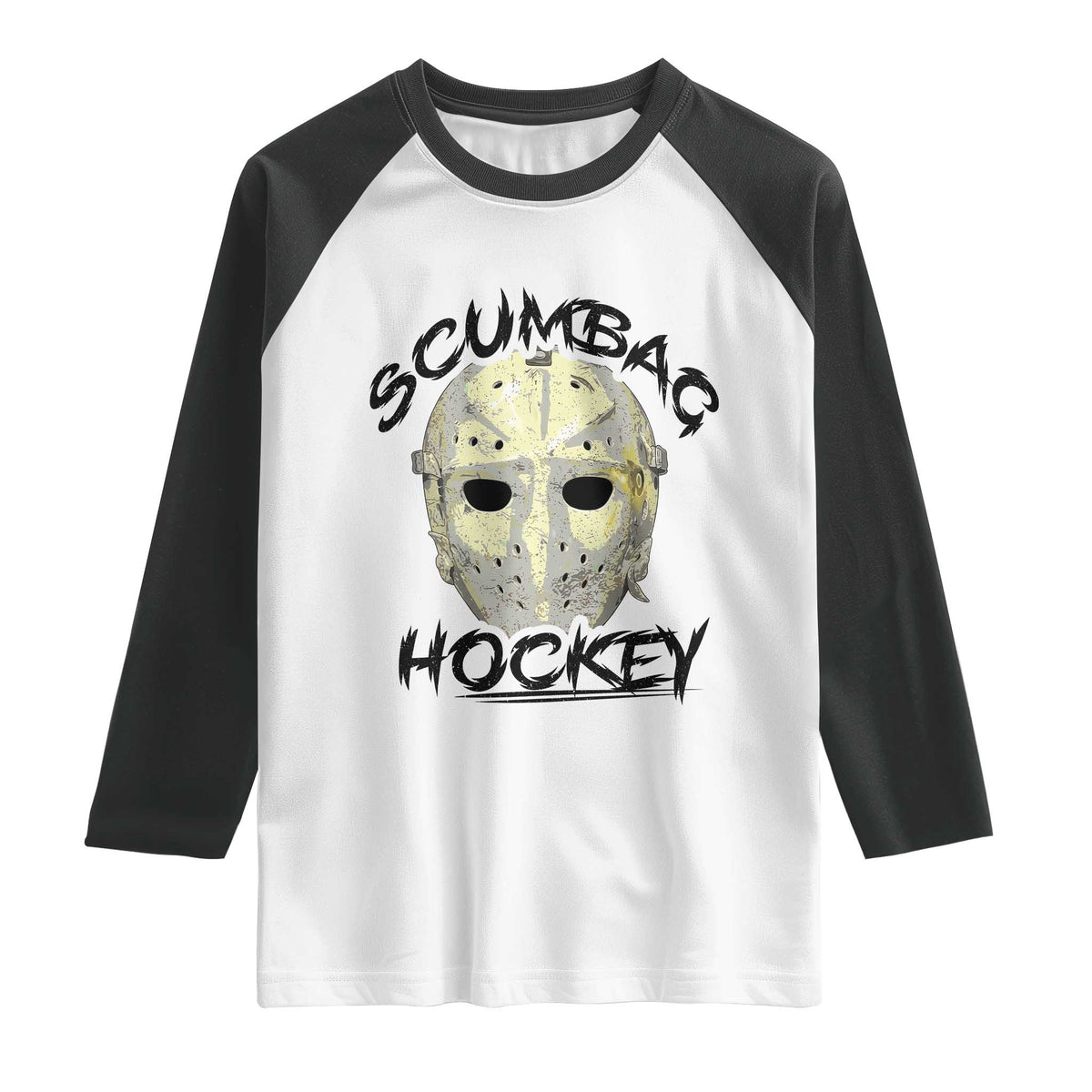 Scumbag Hockey Goalie Mask Vintage Graphic Raglan Shirt