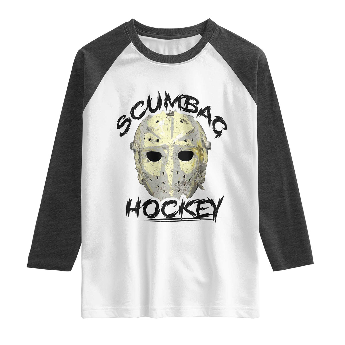 Scumbag Hockey Goalie Mask Vintage Graphic Raglan Shirt