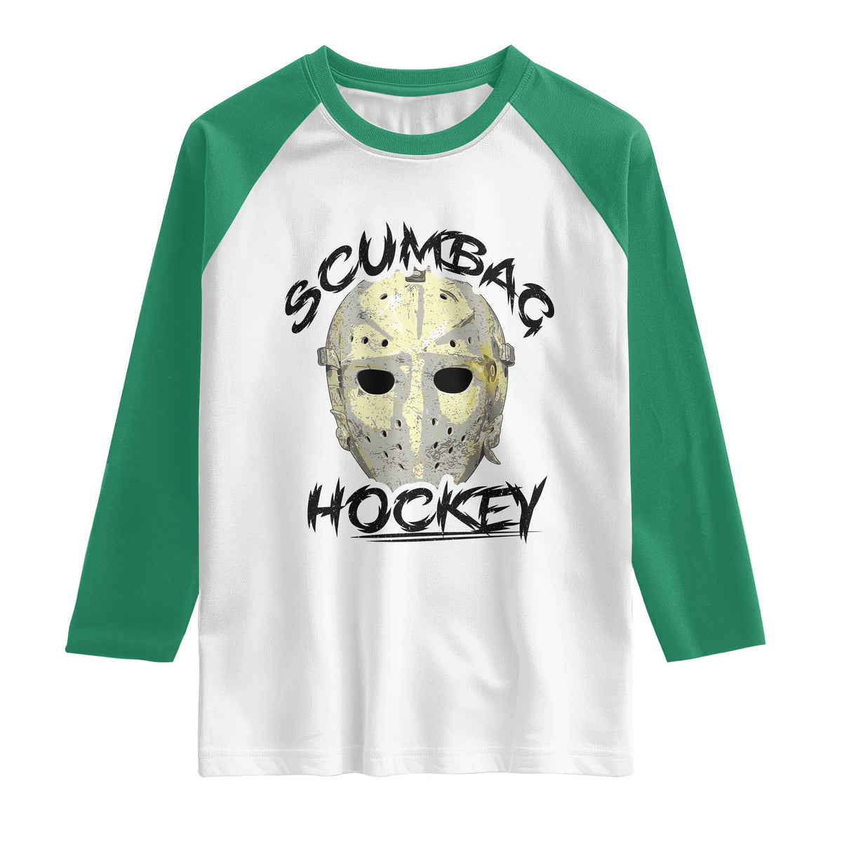 Scumbag Hockey Goalie Mask Vintage Graphic Raglan Shirt