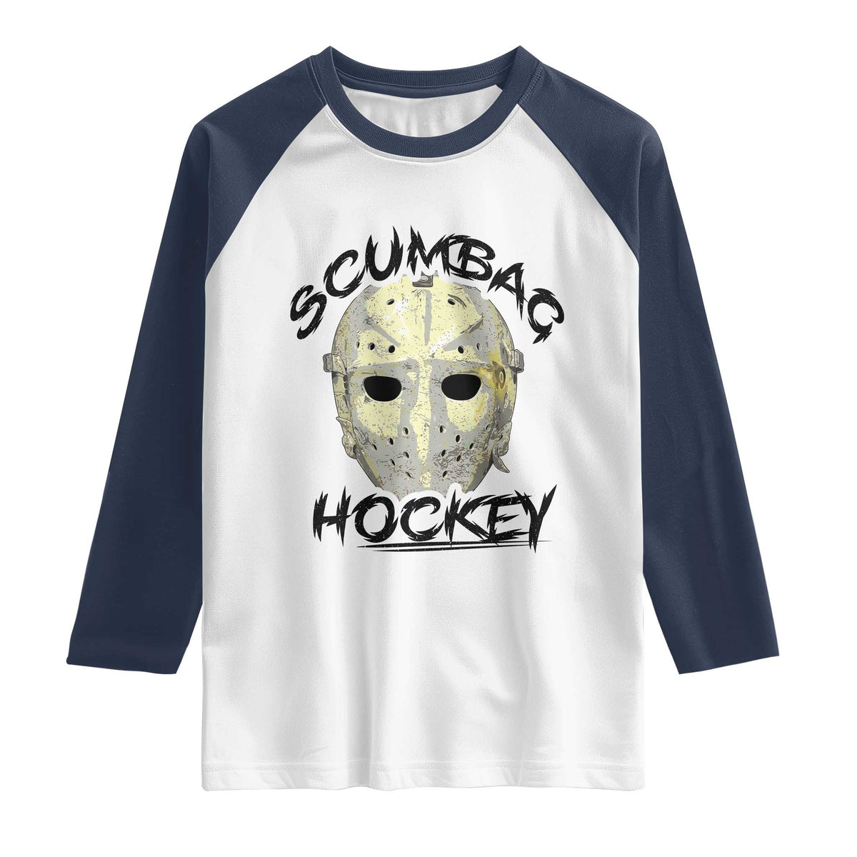 Scumbag Hockey Goalie Mask Vintage Graphic Raglan Shirt