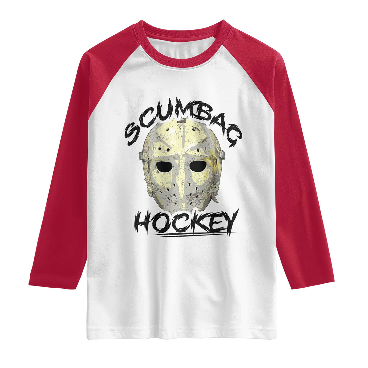 Scumbag Hockey Goalie Mask Vintage Graphic Raglan Shirt