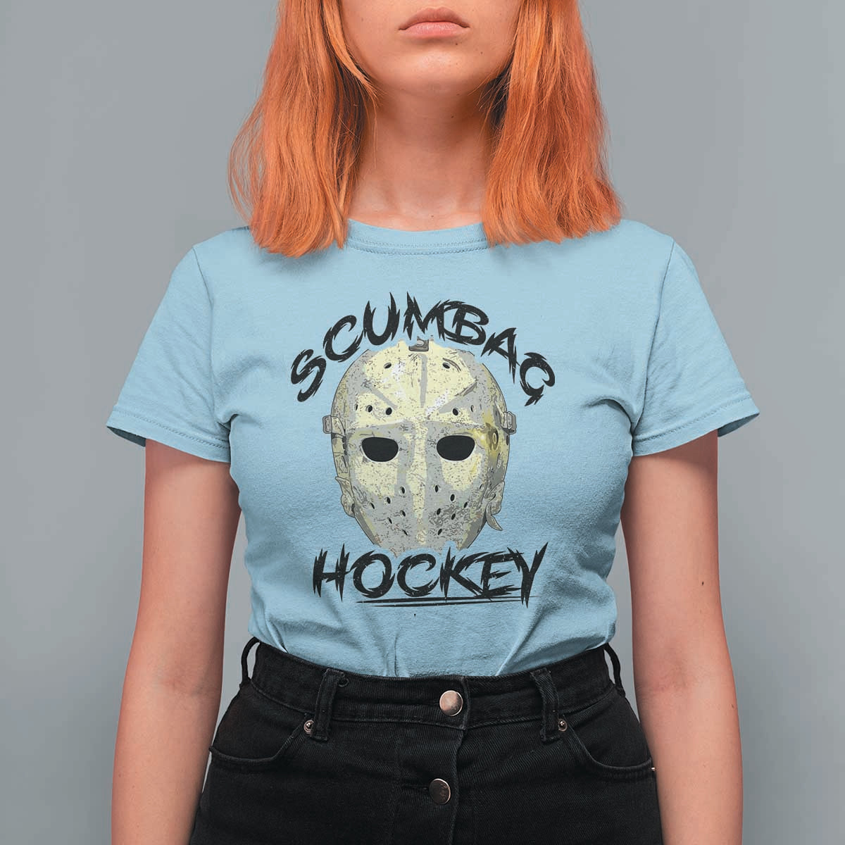 Scumbag Hockey Goalie Mask Vintage Graphic T Shirt For Women