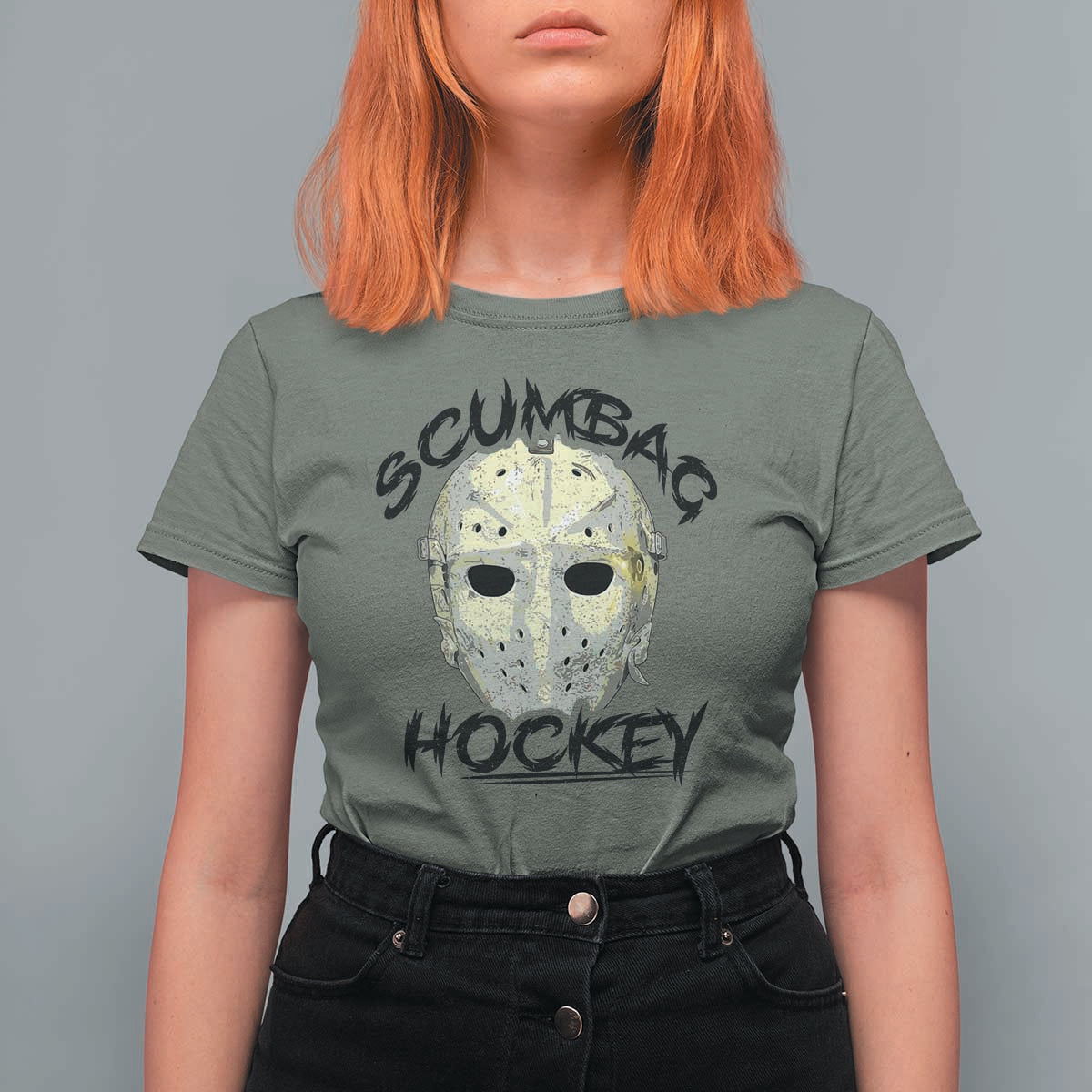 Scumbag Hockey Goalie Mask Vintage Graphic T Shirt For Women