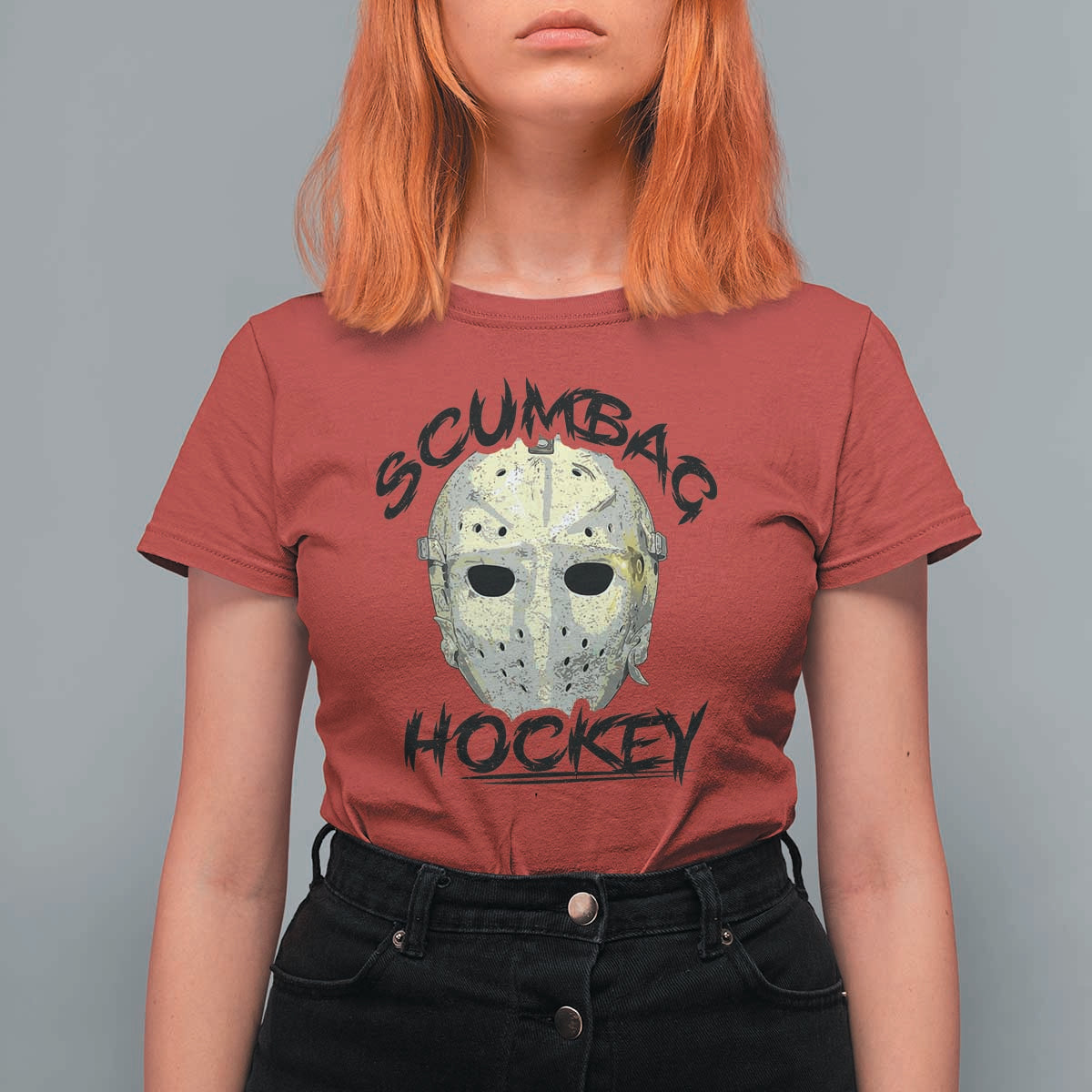Scumbag Hockey Goalie Mask Vintage Graphic T Shirt For Women