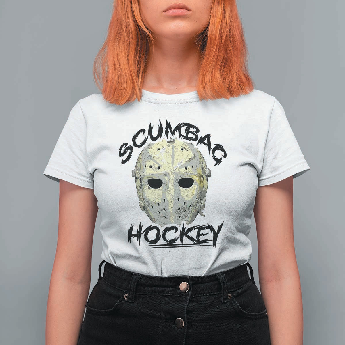 Scumbag Hockey Goalie Mask Vintage Graphic T Shirt For Women