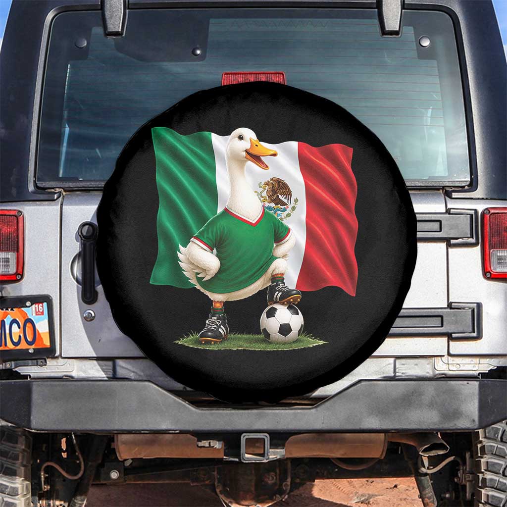 Merlin the Duck Mexico Flag Soccer Player Spare Tire Cover Mexican Pride Football Fans