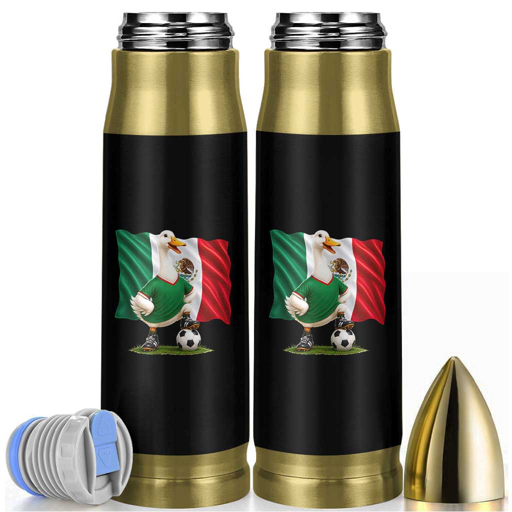 Merlin the Duck Mexico Flag Soccer Player Bullet Tumbler Mexican Pride Football Fans