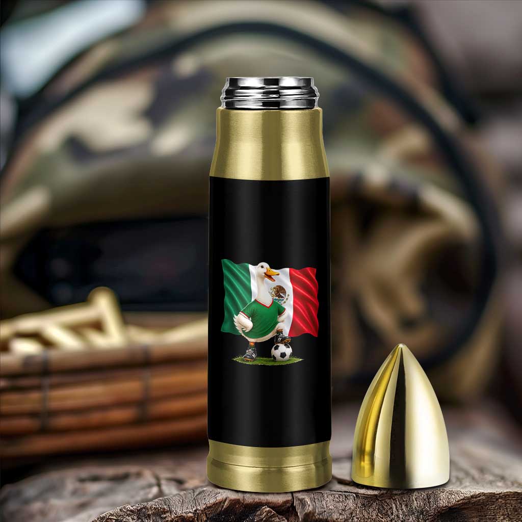 Merlin the Duck Mexico Flag Soccer Player Bullet Tumbler Mexican Pride Football Fans