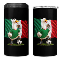 Merlin the Duck Mexico Flag Soccer Player 4 in 1 Can Cooler Tumbler Mexican Pride Football Fans