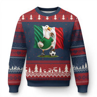 Merlin the Duck Mexico Flag Soccer Player Ugly Christmas Sweater Mexican Pride Football Fans