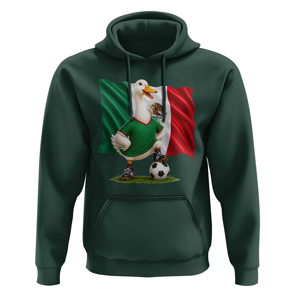 Merlin the Duck Mexico Flag Soccer Player Hoodie Mexican Pride Football Fans