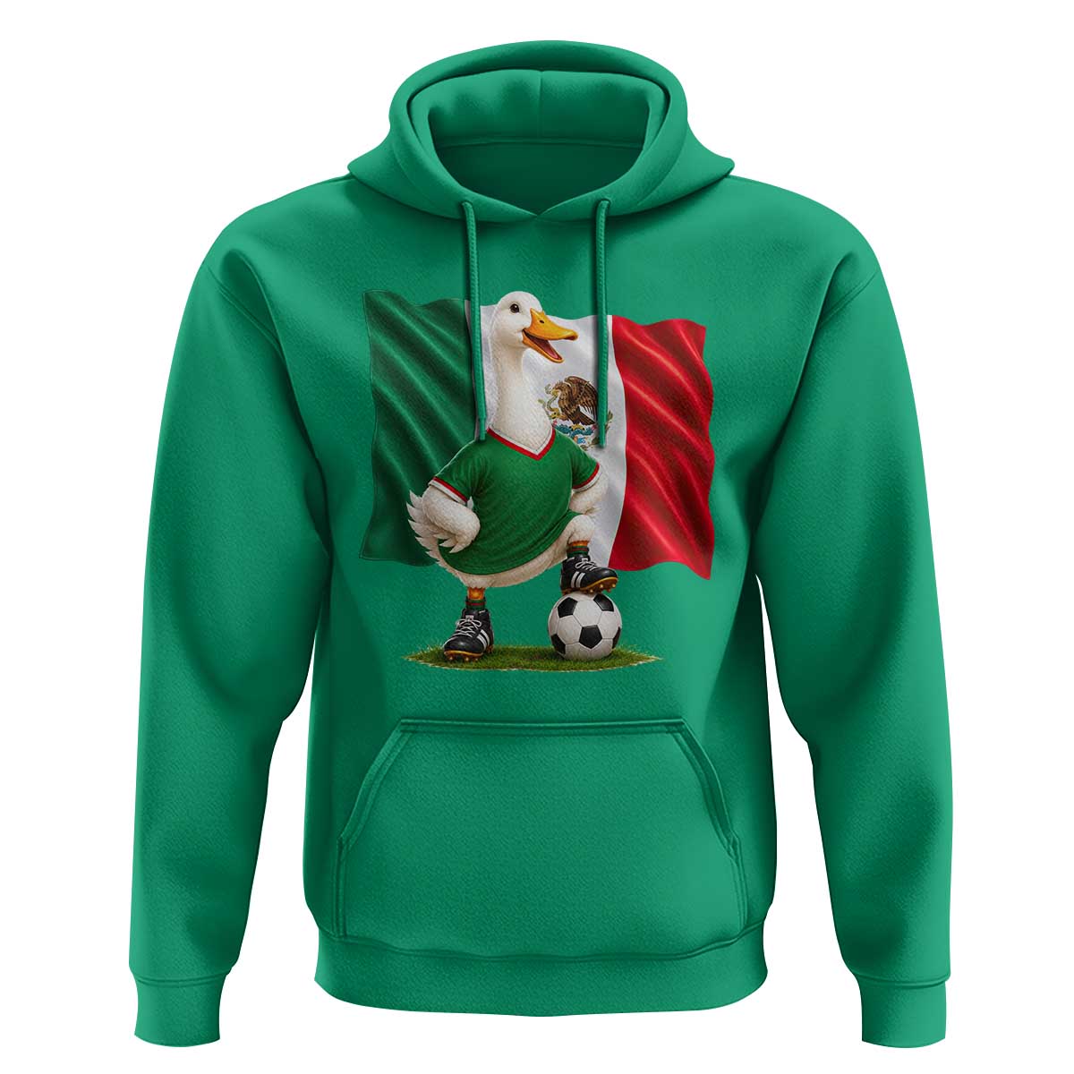 Merlin the Duck Mexico Flag Soccer Player Hoodie Mexican Pride Football Fans
