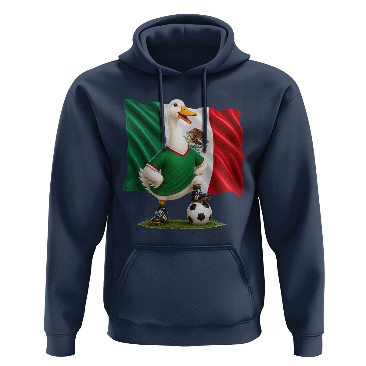 Merlin the Duck Mexico Flag Soccer Player Hoodie Mexican Pride Football Fans