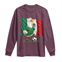 Merlin the Duck Mexico Flag Soccer Player Long Sleeve Shirt Mexican Pride Football Fans