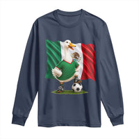 Merlin the Duck Mexico Flag Soccer Player Long Sleeve Shirt Mexican Pride Football Fans