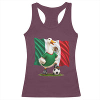 Merlin the Duck Mexico Flag Soccer Player Racerback Tank Top Mexican Pride Football Fans