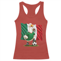 Merlin the Duck Mexico Flag Soccer Player Racerback Tank Top Mexican Pride Football Fans
