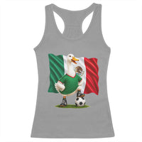 Merlin the Duck Mexico Flag Soccer Player Racerback Tank Top Mexican Pride Football Fans