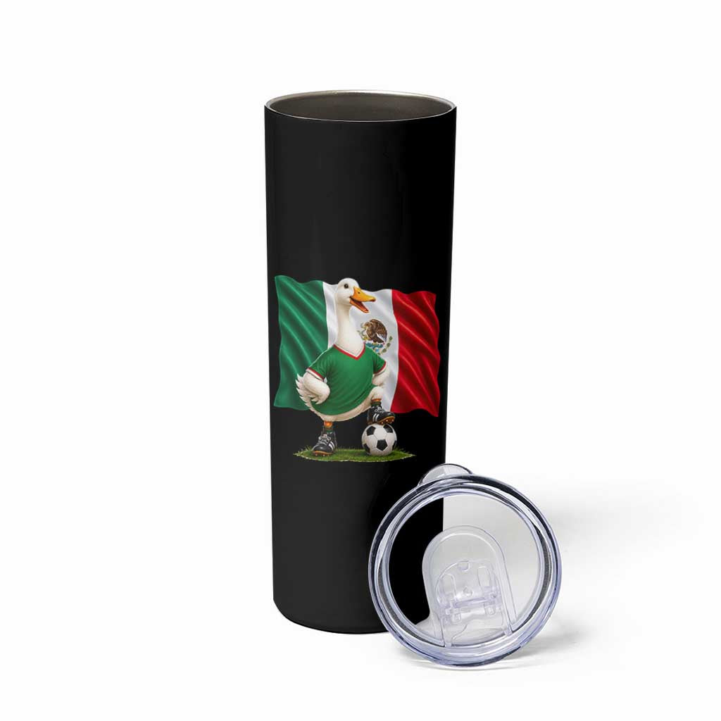 Merlin the Duck Mexico Flag Soccer Player Skinny Tumbler Mexican Pride Football Fans