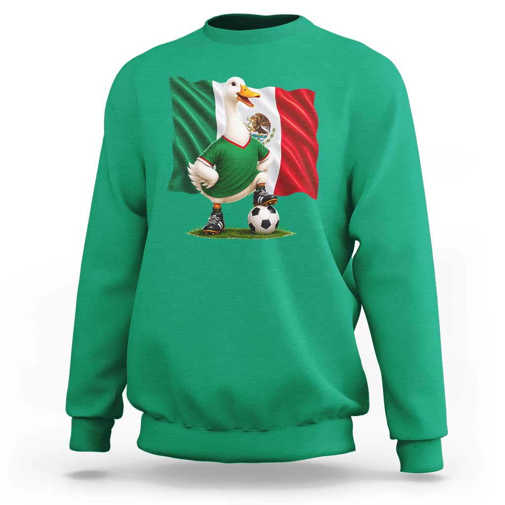 Merlin the Duck Mexico Flag Soccer Player Sweatshirt Mexican Pride Football Fans