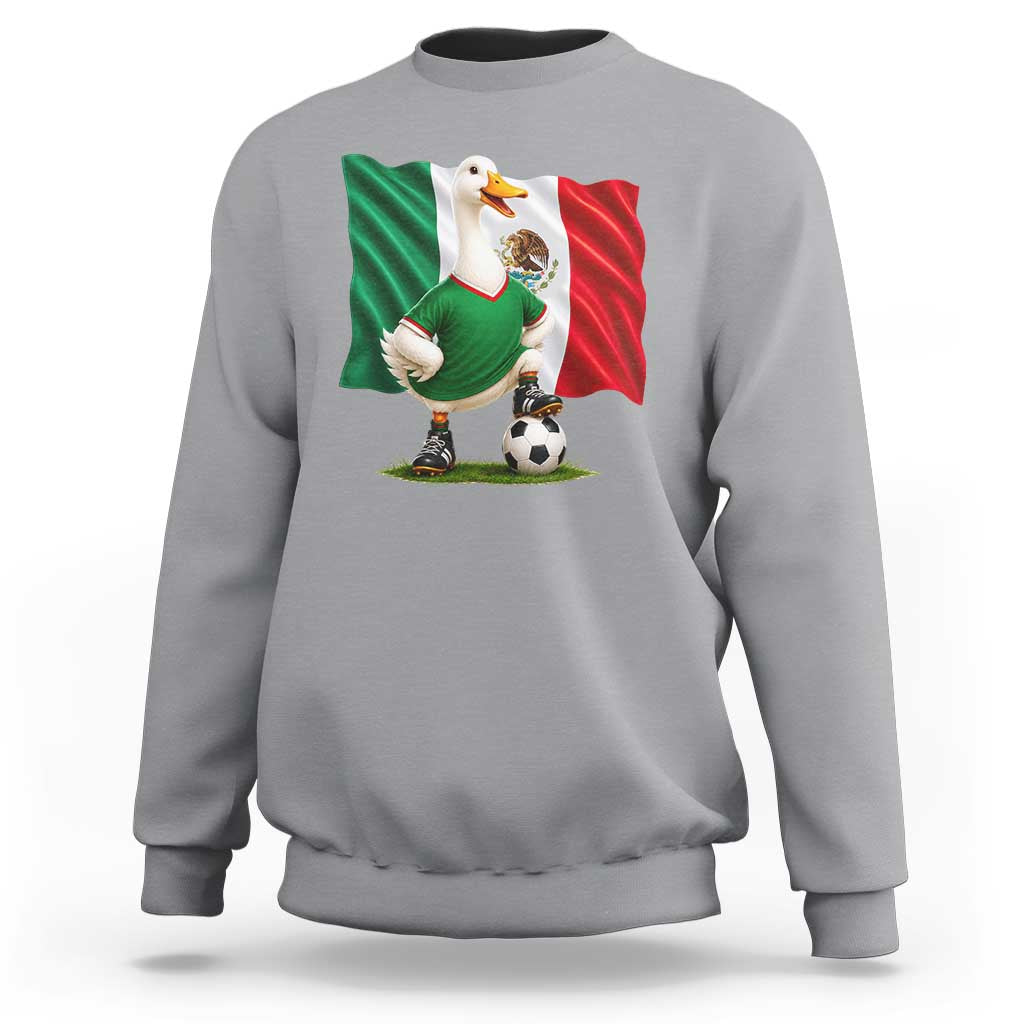 Merlin the Duck Mexico Flag Soccer Player Sweatshirt Mexican Pride Football Fans