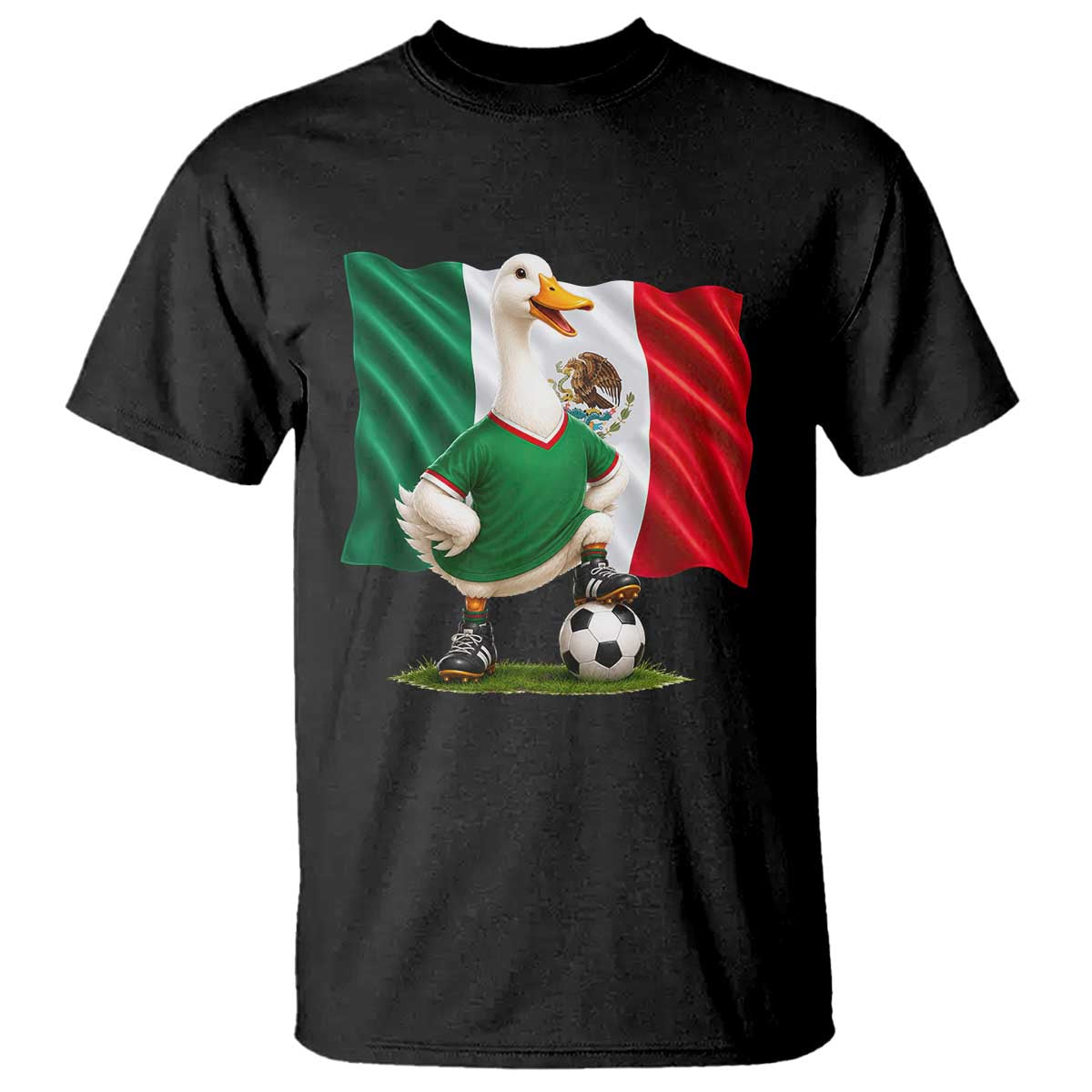 Merlin the Duck Mexico Flag Soccer Player T Shirt Mexican Pride Football Fans