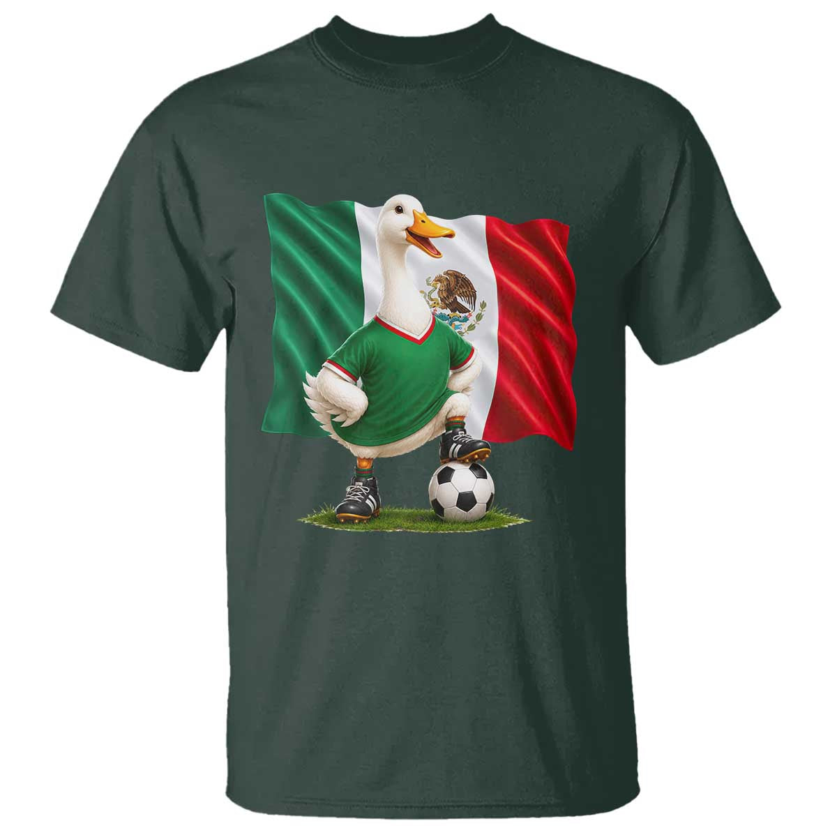 Merlin the Duck Mexico Flag Soccer Player T Shirt Mexican Pride Football Fans
