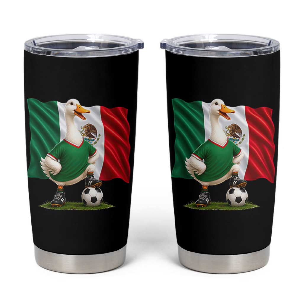 Merlin the Duck Mexico Flag Soccer Player Tumbler Cup Mexican Pride Football Fans