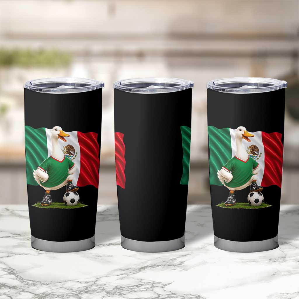 Merlin the Duck Mexico Flag Soccer Player Tumbler Cup Mexican Pride Football Fans