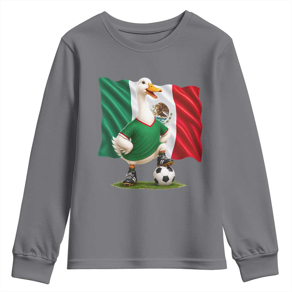 Merlin the Duck Mexico Flag Soccer Player Youth Sweatshirt Mexican Pride Football Fans