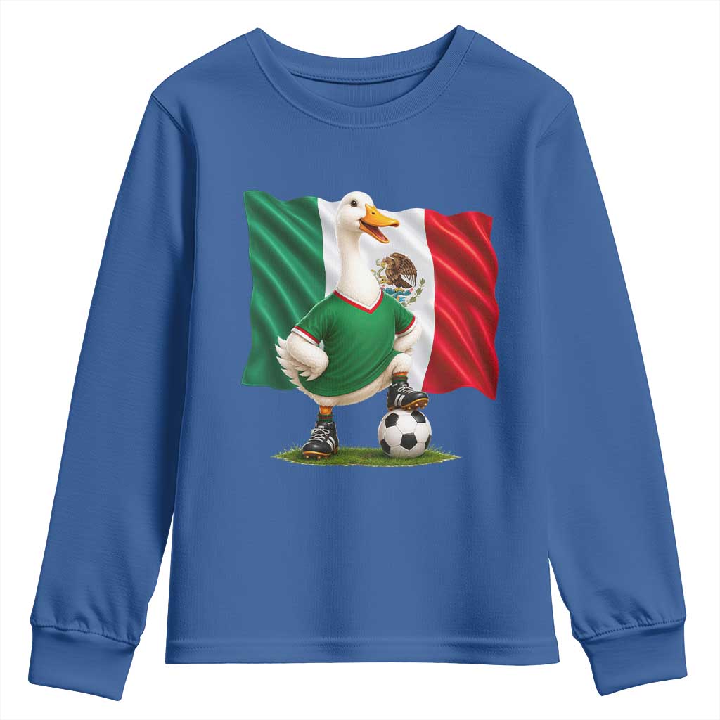 Merlin the Duck Mexico Flag Soccer Player Youth Sweatshirt Mexican Pride Football Fans
